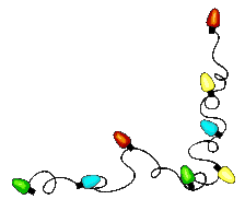 Whimsical Christmas String Lights Clipart with Playful Curvy Decorative Border