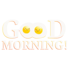 Cheerful Good Morning Clipart with Adorable Smiling Sunny Egg Faces