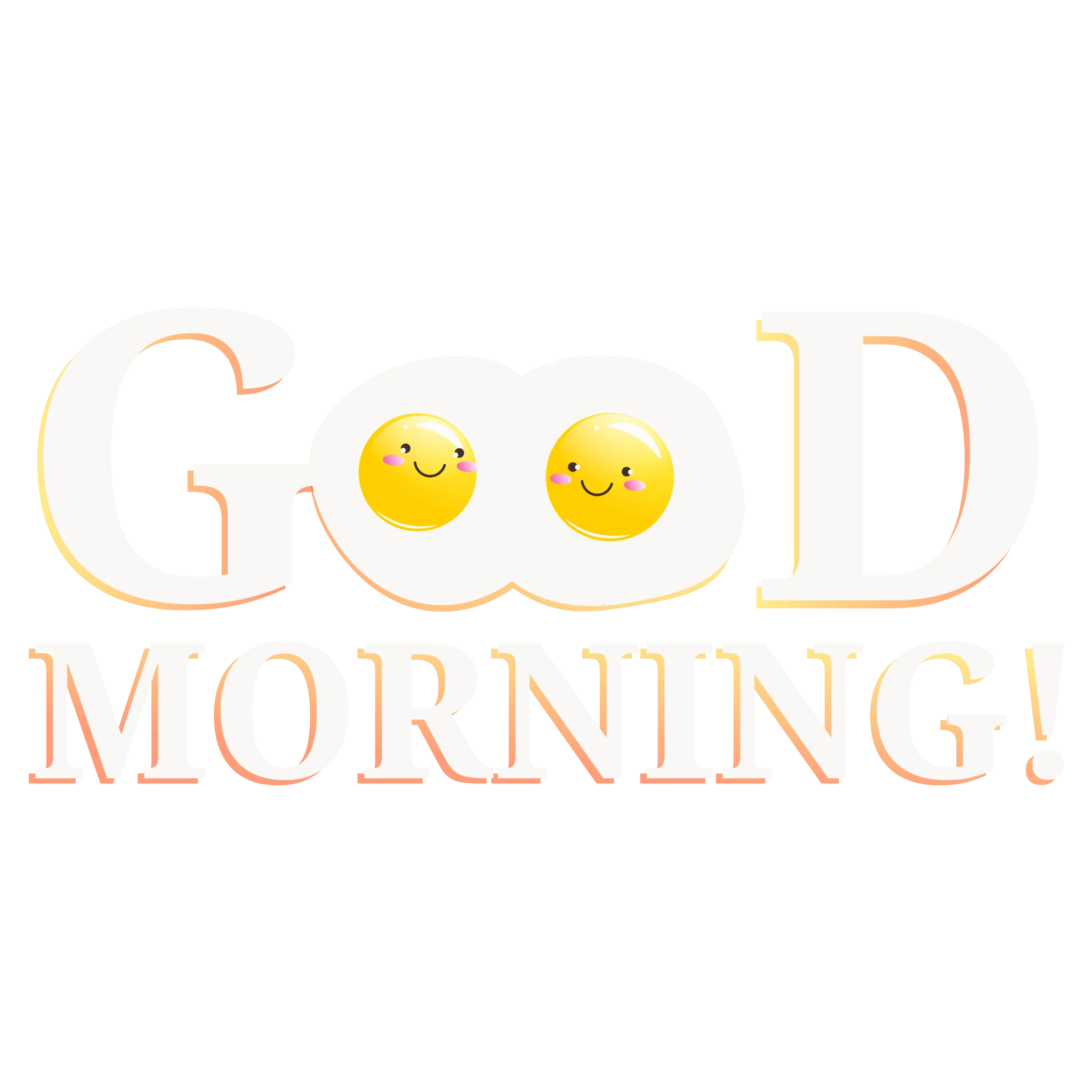 Cheerful Good Morning Clipart with Adorable Smiling Sunny Egg Faces