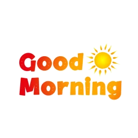Cheerful Good Morning Sunshine Clipart Design with Radiant Typography