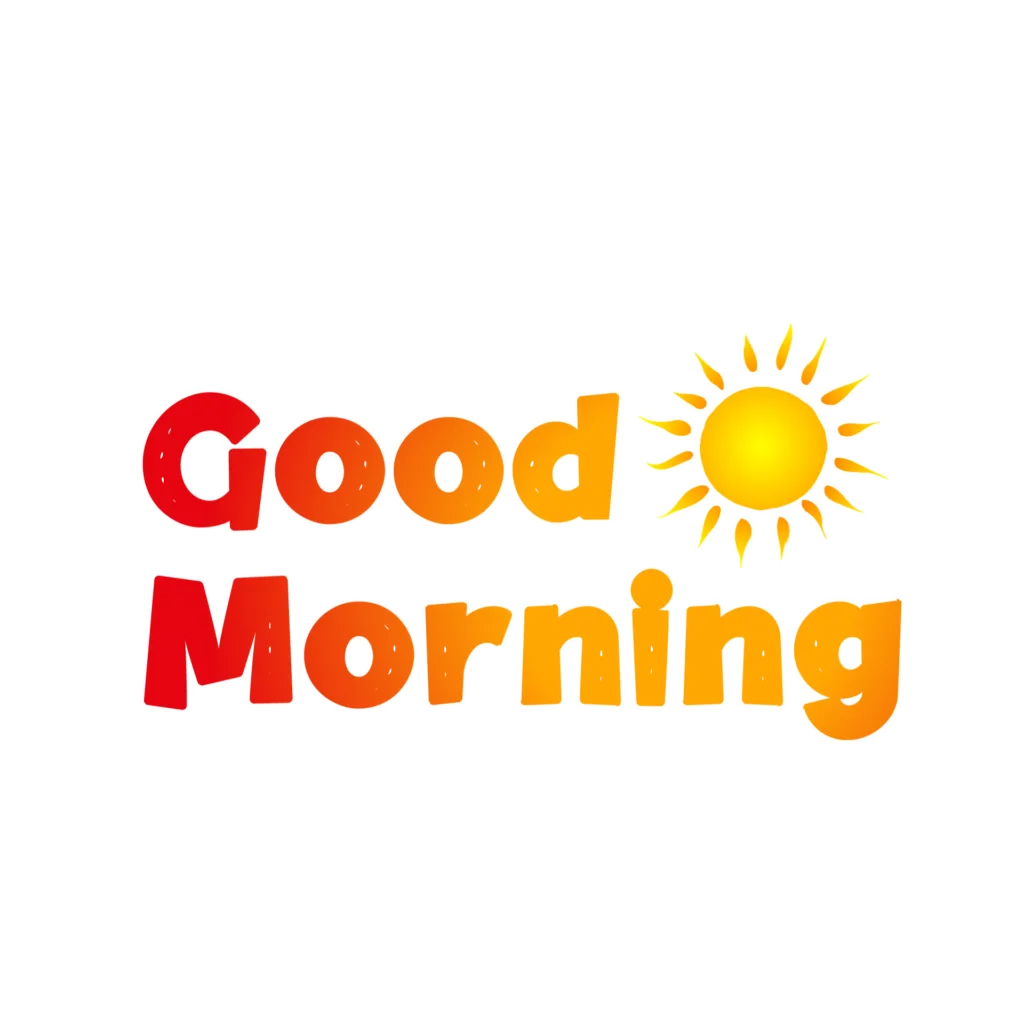 Cheerful Good Morning Sunshine Clipart Design with Radiant Typography