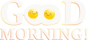 Cheerful Good Morning Sunshine Eggs Clipart Design with Friendly Faces