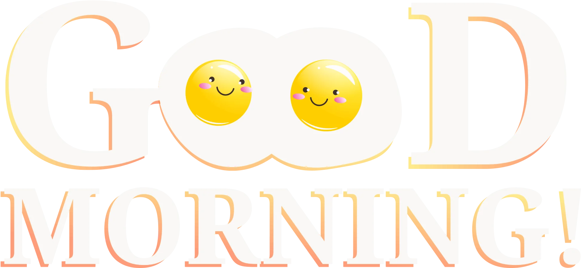 Cheerful Good Morning Sunshine Eggs Clipart Design with Friendly Faces