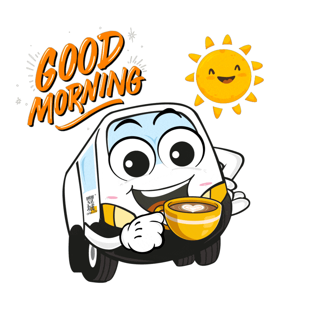 Cheerful Good Morning Sunshine Toast Clipart Illustration with Smiling Character