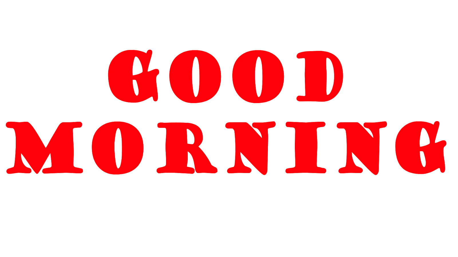 Cheerful Red Good Morning Clipart Design with Bold Typography