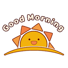 Cheerful Sunrise Good Morning Clipart with Adorable Smiling Sun Character