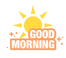 Cheerful Sunrise Good Morning Greeting Clipart Design with Radiant Sun