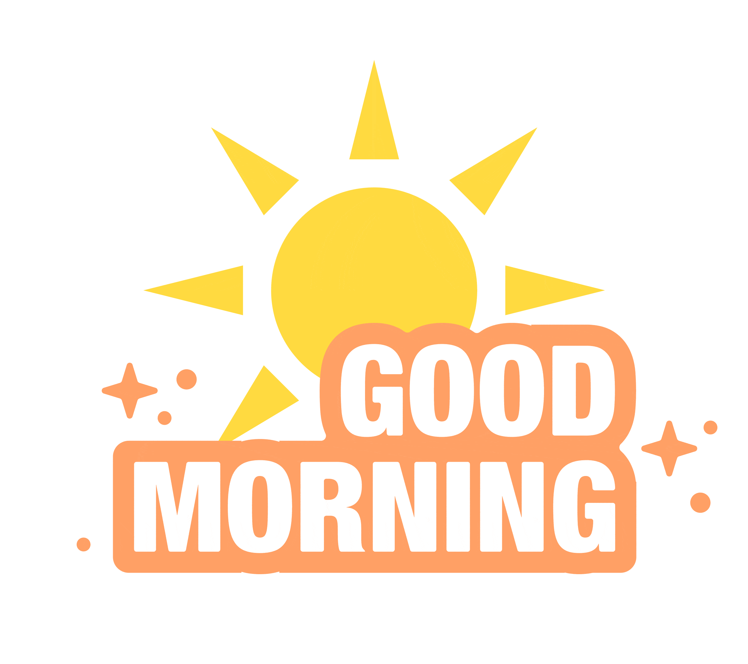 Cheerful Sunrise Good Morning Greeting Clipart Design with Radiant Sun