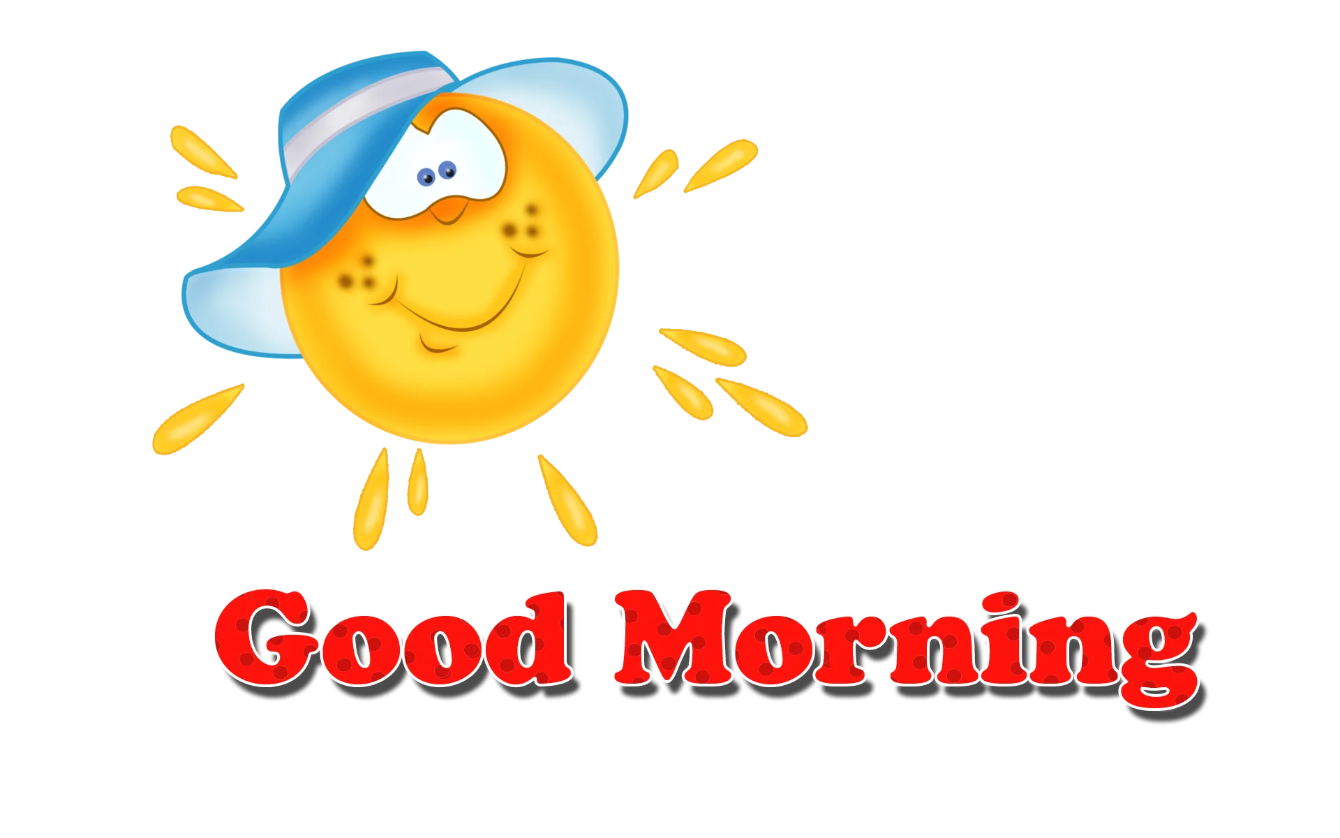 Cheerful Sunshine Good Morning Clipart with Playful Blue Cap