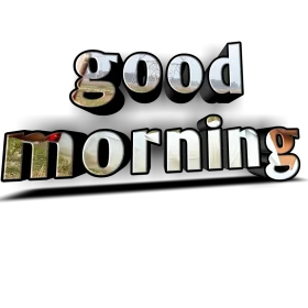 Good Morning Elegant 3D Typography Clipart Design with Textured Lettering