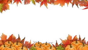 Autumn Harvest Pumpkin Patch and Maple Leaves Festive Seasonal Clipart Design