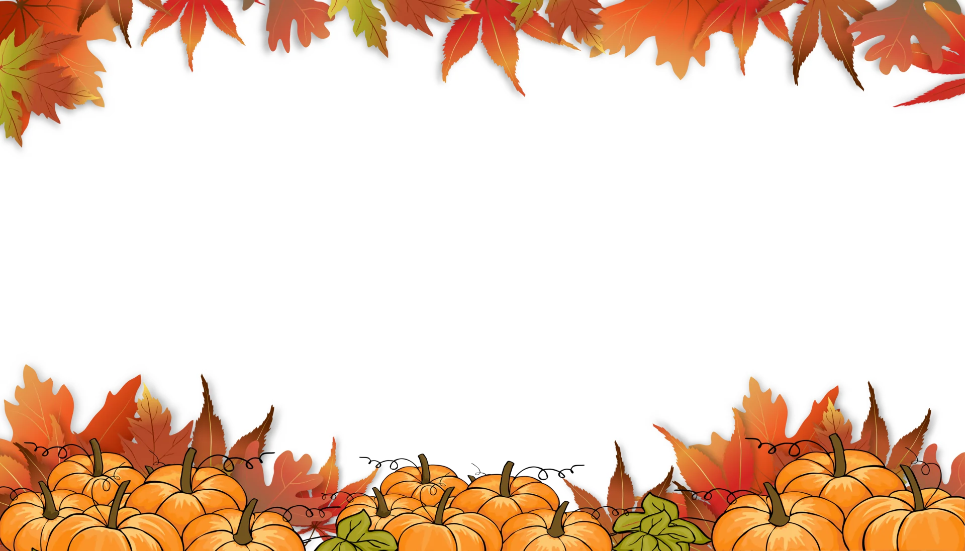 Autumn Harvest Pumpkin Patch and Maple Leaves Festive Seasonal Clipart Design