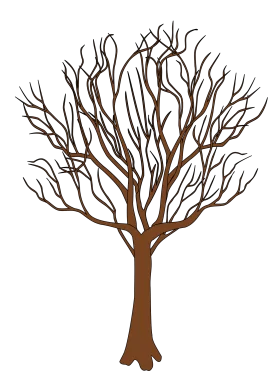Bare Deciduous Tree Silhouette Clipart - Autumn Season Minimalist Design