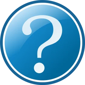 Blue Glossy Question Mark Clipart Icon with Smooth Gradient Design