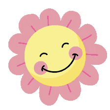 Cheerful Kawaii Smiley Flower Clipart with Playful Tongue Expression
