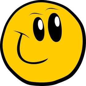 Cheerful Yellow Smiley Face Clipart with Adorable Cartoon Expression
