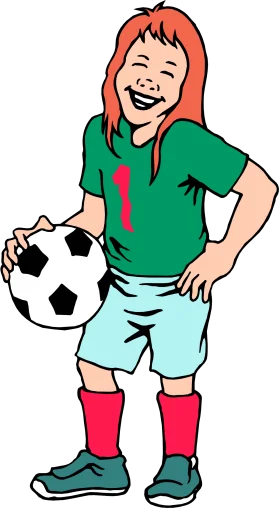 Cheerful Young Soccer Player Enjoying the Game with Bright Enthusiasm Clipart