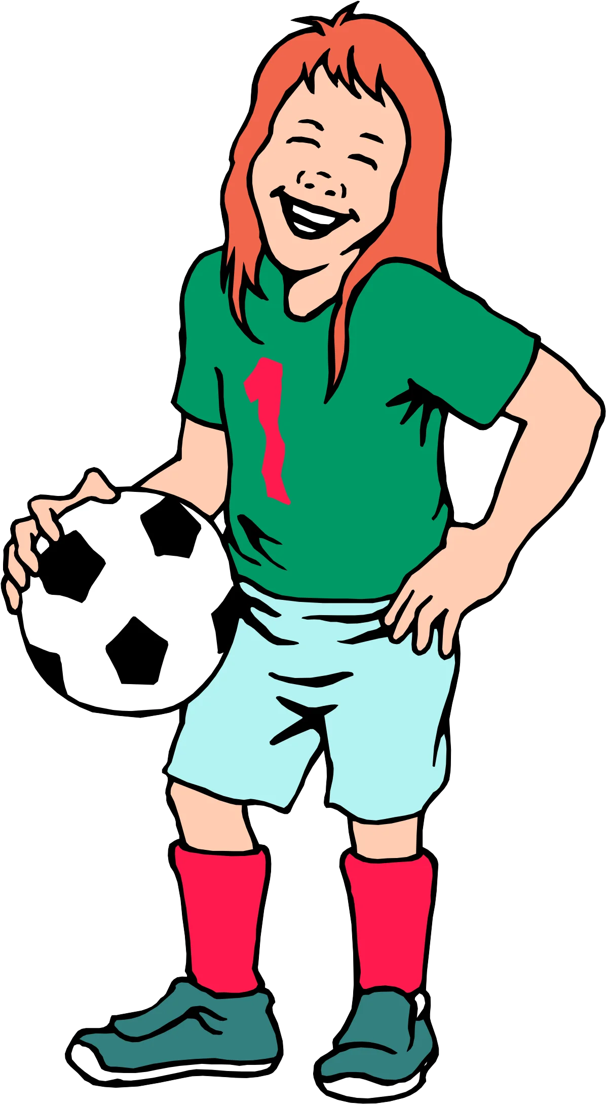 Cheerful Young Soccer Player Enjoying the Game with Bright Enthusiasm Clipart