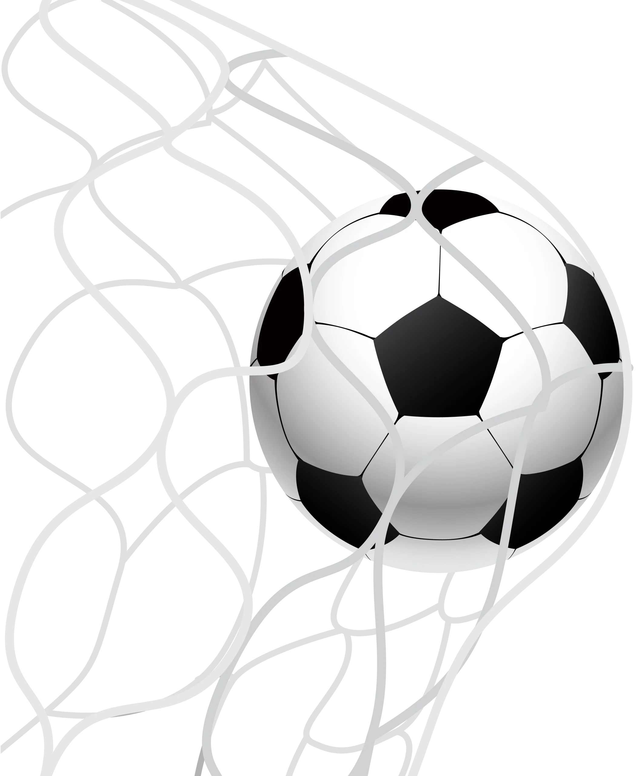 Classic Soccer Ball Nestled in Goal Net Clipart Illustration Design