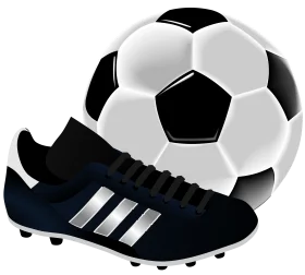 Classic Soccer Equipment Clipart: Ball and Cleats Showcasing Sporty Essentials