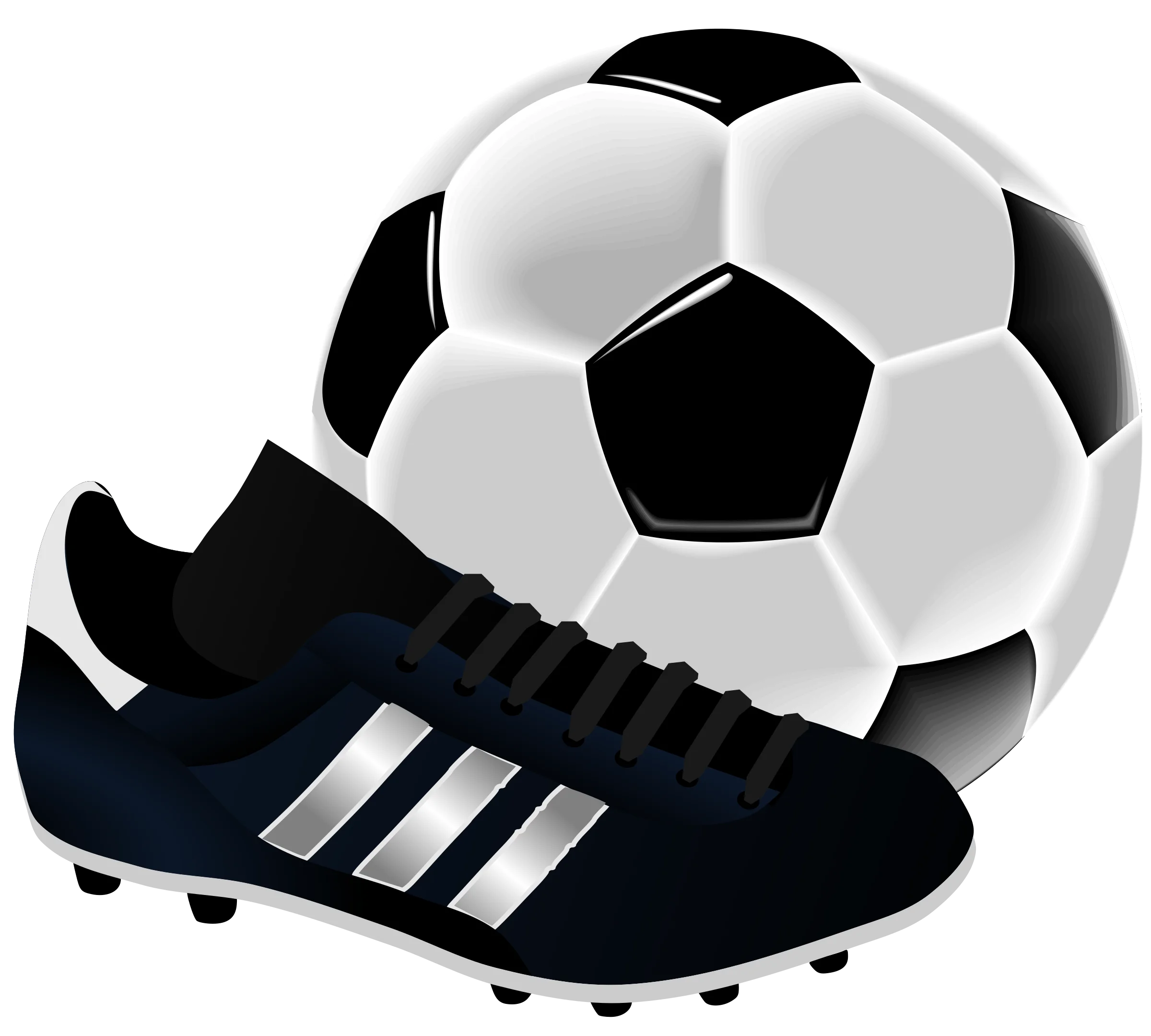 Classic Soccer Equipment Clipart: Ball and Cleats Showcasing Sporty Essentials