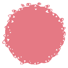 Delicate Coral Pink Ornate Lace-Edged Circular Clipart with Whimsical Border Design