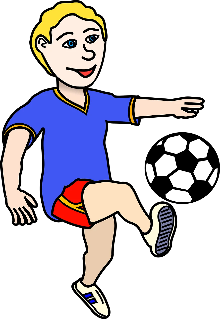 Dynamic Soccer Player Clipart Illustration with Ball Control and Energy