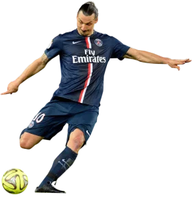 Dynamic Soccer Player Striking Ball in Paris Saint-Germain Clipart Illustration