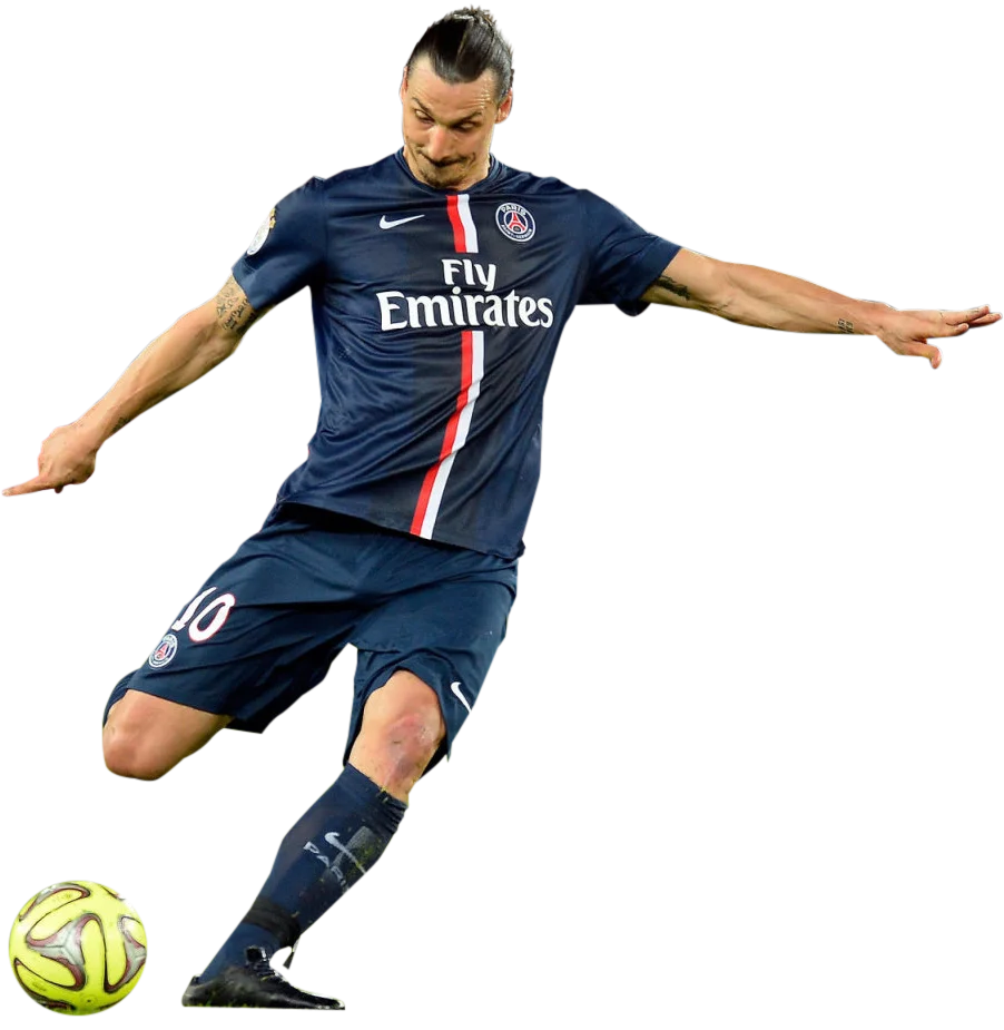Dynamic Soccer Player Striking Ball in Paris Saint-Germain Clipart Illustration