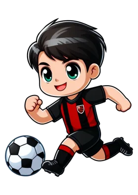Dynamic Young Soccer Player Clipart: Energetic Action and Sporty Style