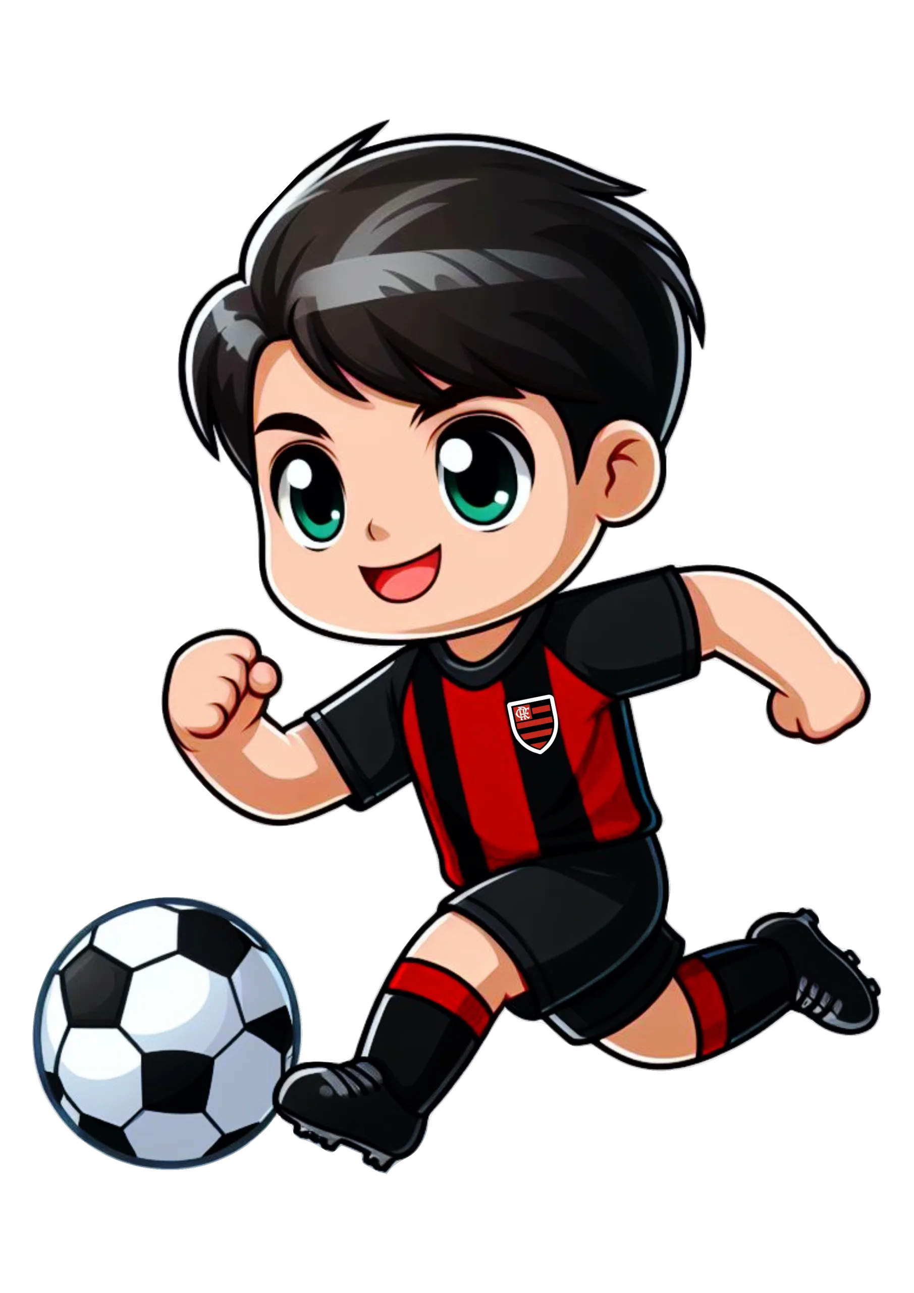 Dynamic Young Soccer Player Clipart: Energetic Action and Sporty Style