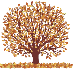 Majestic Autumn Tree Clipart: A Warm Palette of Seasonal Transformation