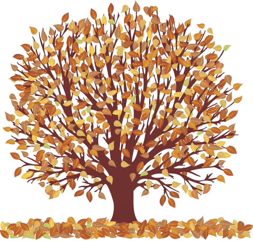 Majestic Autumn Tree Clipart: A Warm Palette of Seasonal Transformation