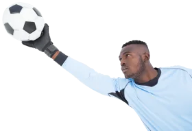 Professional Soccer Goalkeeper Diving Clipart in Dynamic Action Pose
