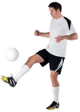 Professional Soccer Player Performing Dynamic Ball Control Clipart