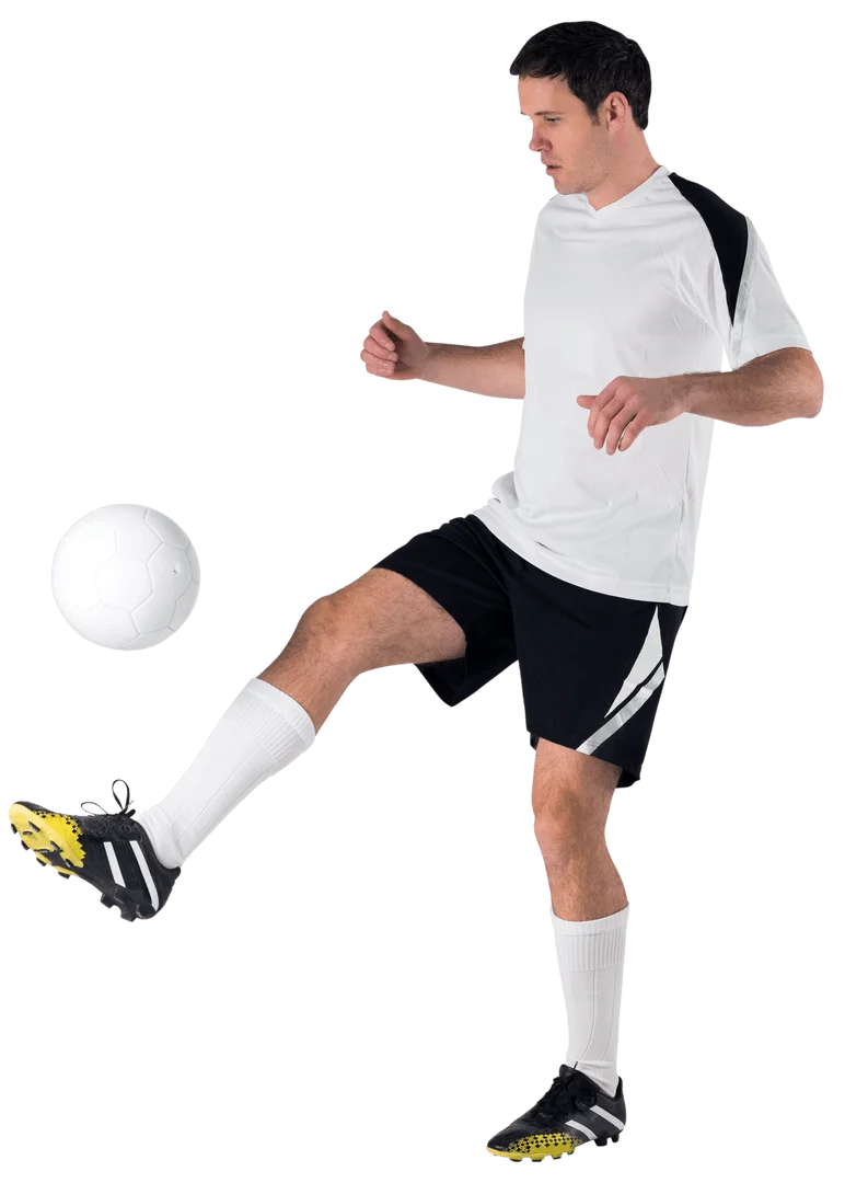 Professional Soccer Player Performing Dynamic Ball Control Clipart