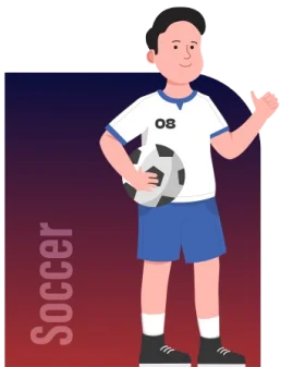 Young Soccer Player Illustration Clipart with Dynamic Pose and Team Jersey