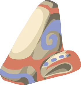 Abstract Triangular Nose Clipart with Soft Pastel Curves and Geometric Shapes