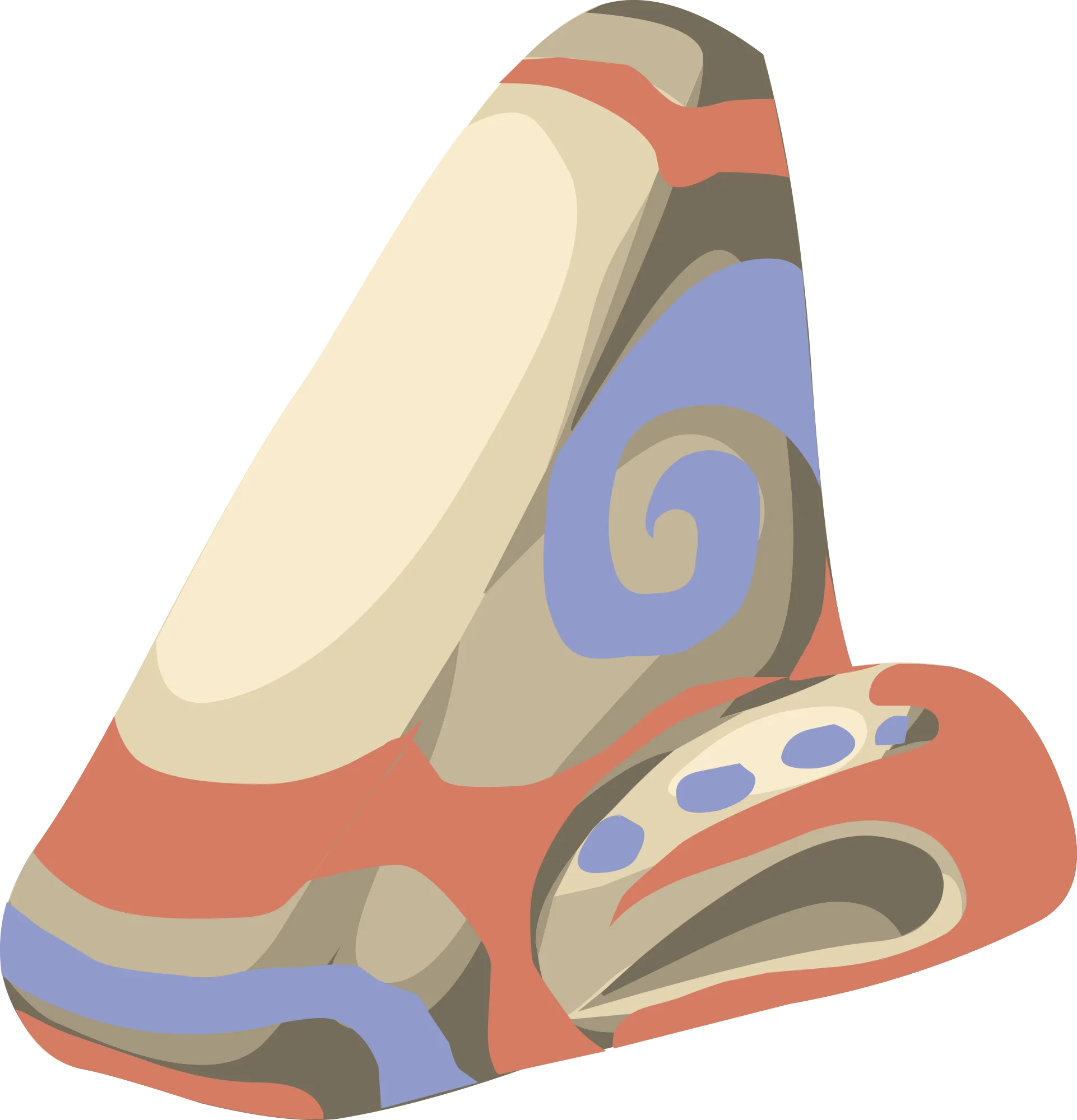 Abstract Triangular Nose Clipart with Soft Pastel Curves and Geometric Shapes