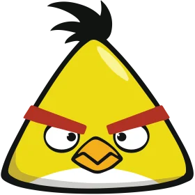 Angry Yellow Bird Clipart - Cartoon Character with Fierce Expression