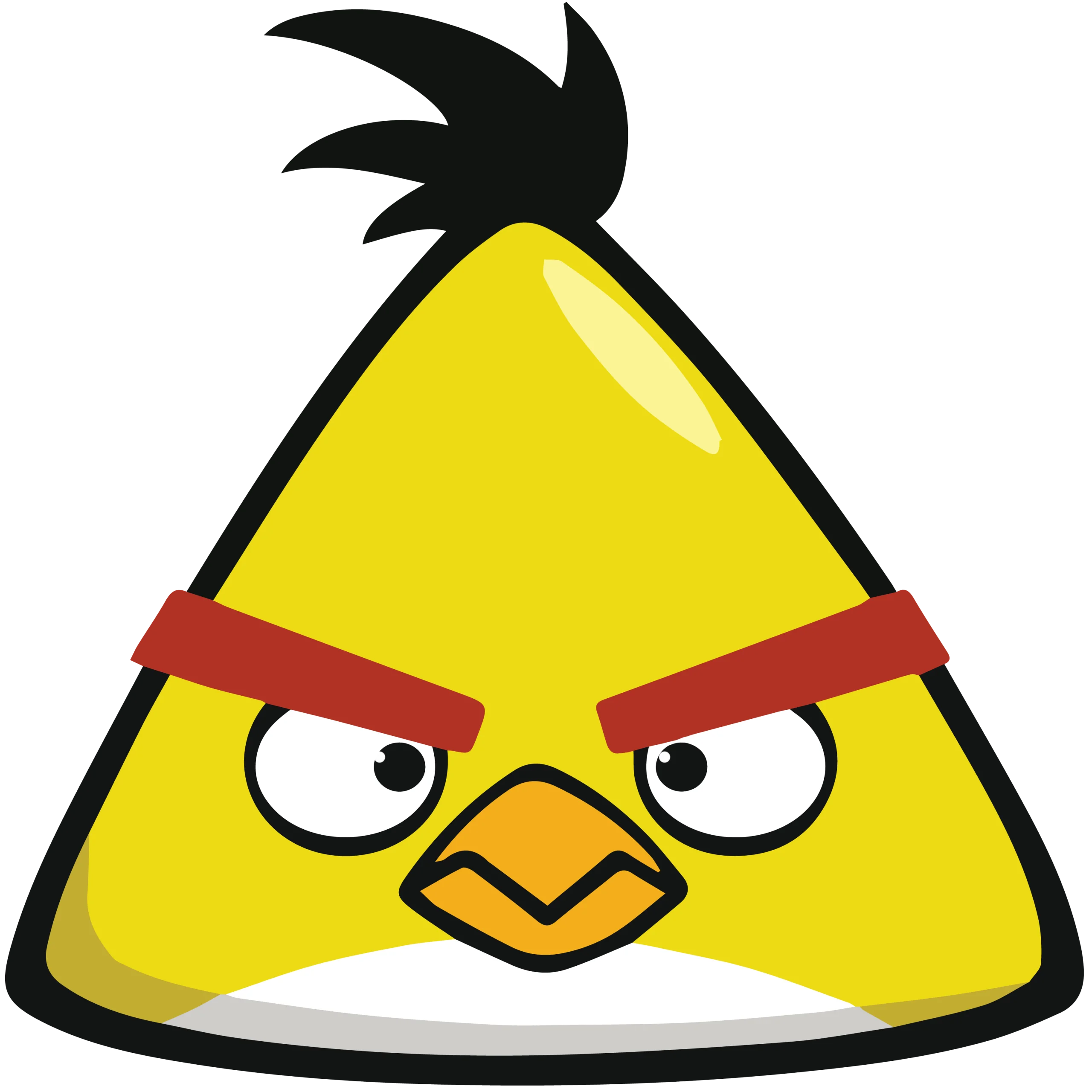 Angry Yellow Bird Clipart - Cartoon Character with Fierce Expression
