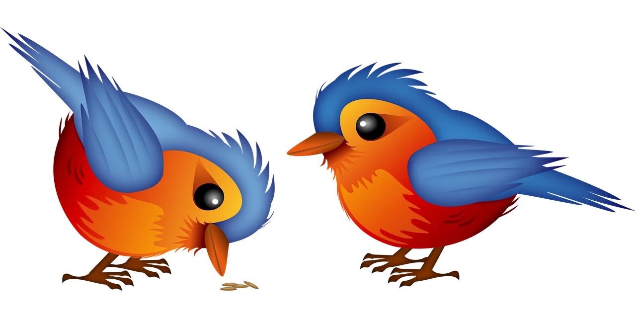 Charming Blue and Orange Cartoon Bird Clipart Design Collection