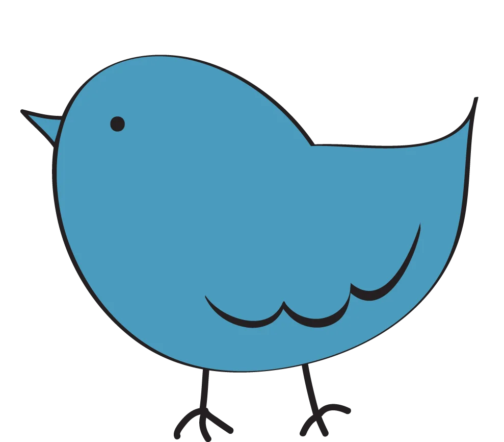 Charming Blue Birdie Clipart: Simple and Adorable Cartoon Illustration