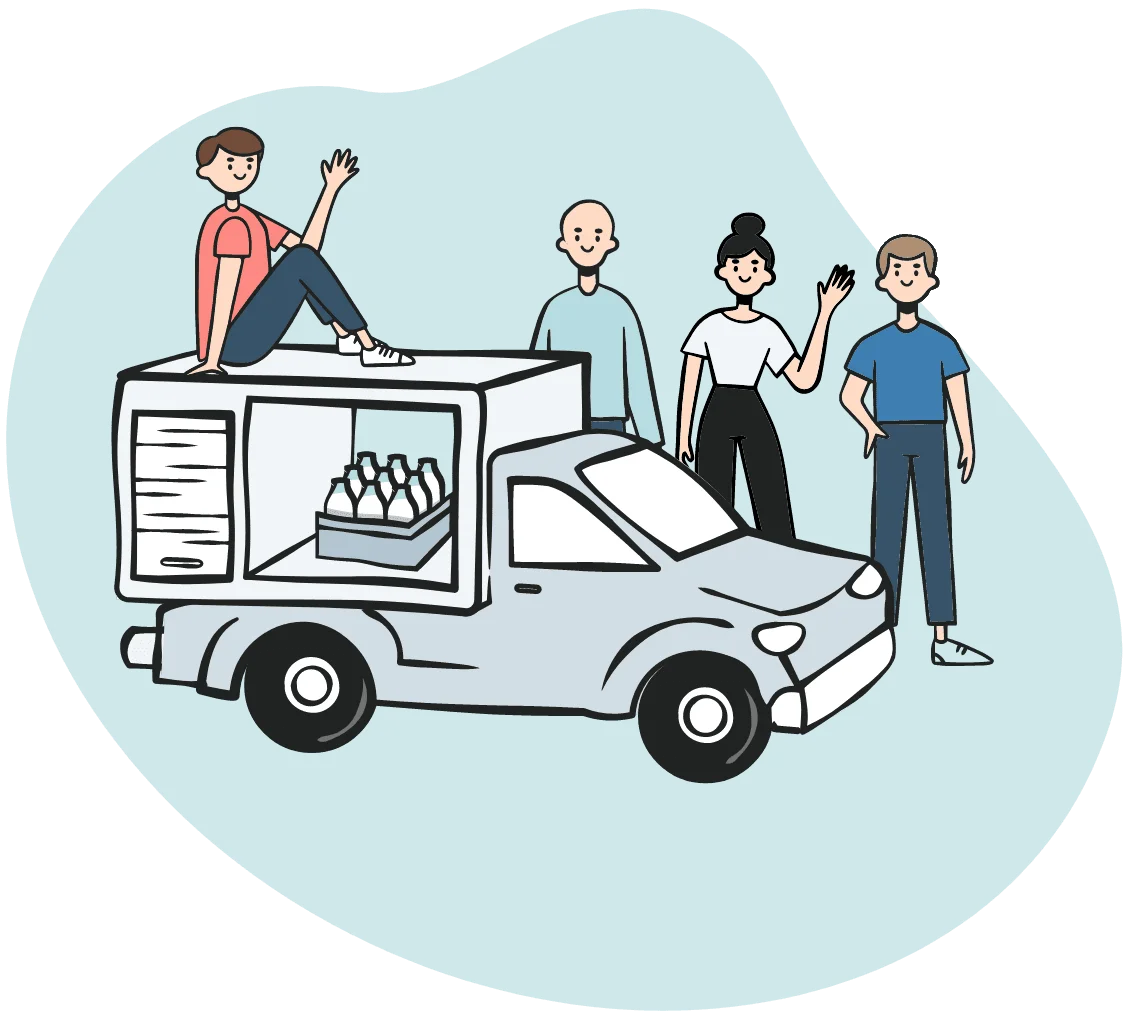 Cheerful Moving Out Team Illustration Clipart - Collaborative Relocation Scene
