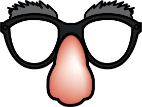 Classic Humorous Disguise Clipart with Oversized Novelty Nose and Glasses