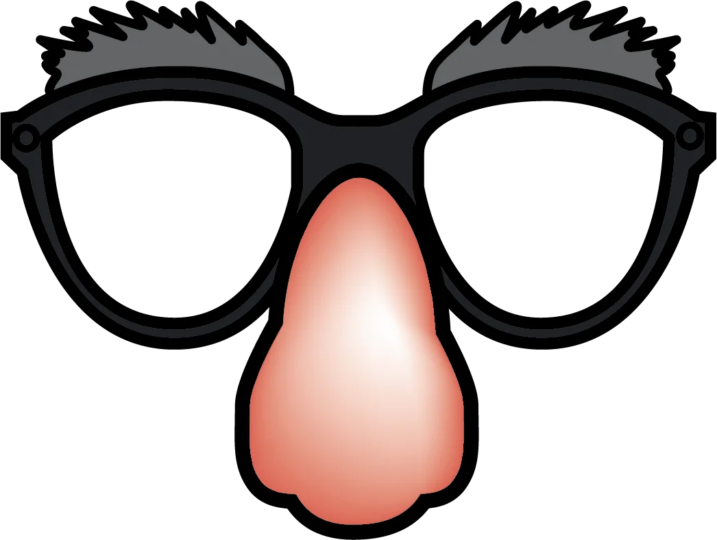 Classic Humorous Disguise Clipart with Oversized Novelty Nose and Glasses