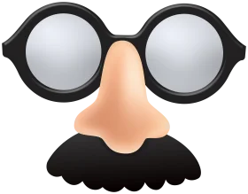 Classic Humorous Disguise Nose and Glasses Clipart with Mustache Accessory