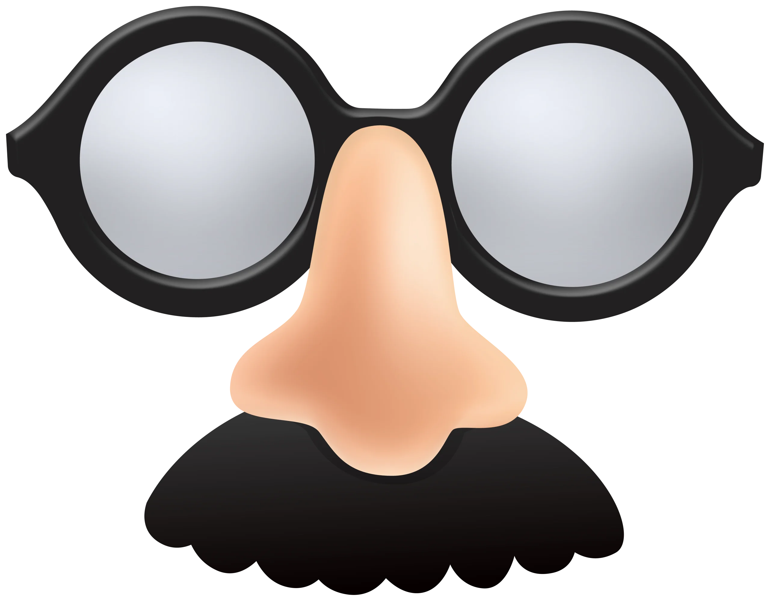 Classic Humorous Disguise Nose and Glasses Clipart with Mustache Accessory