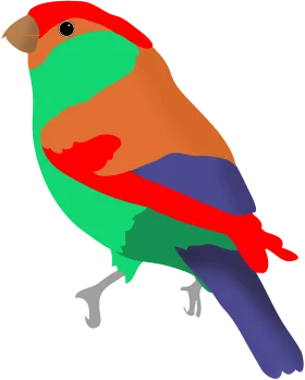 Colorful Geometric Bird Clipart Illustration with Bold Artistic Design