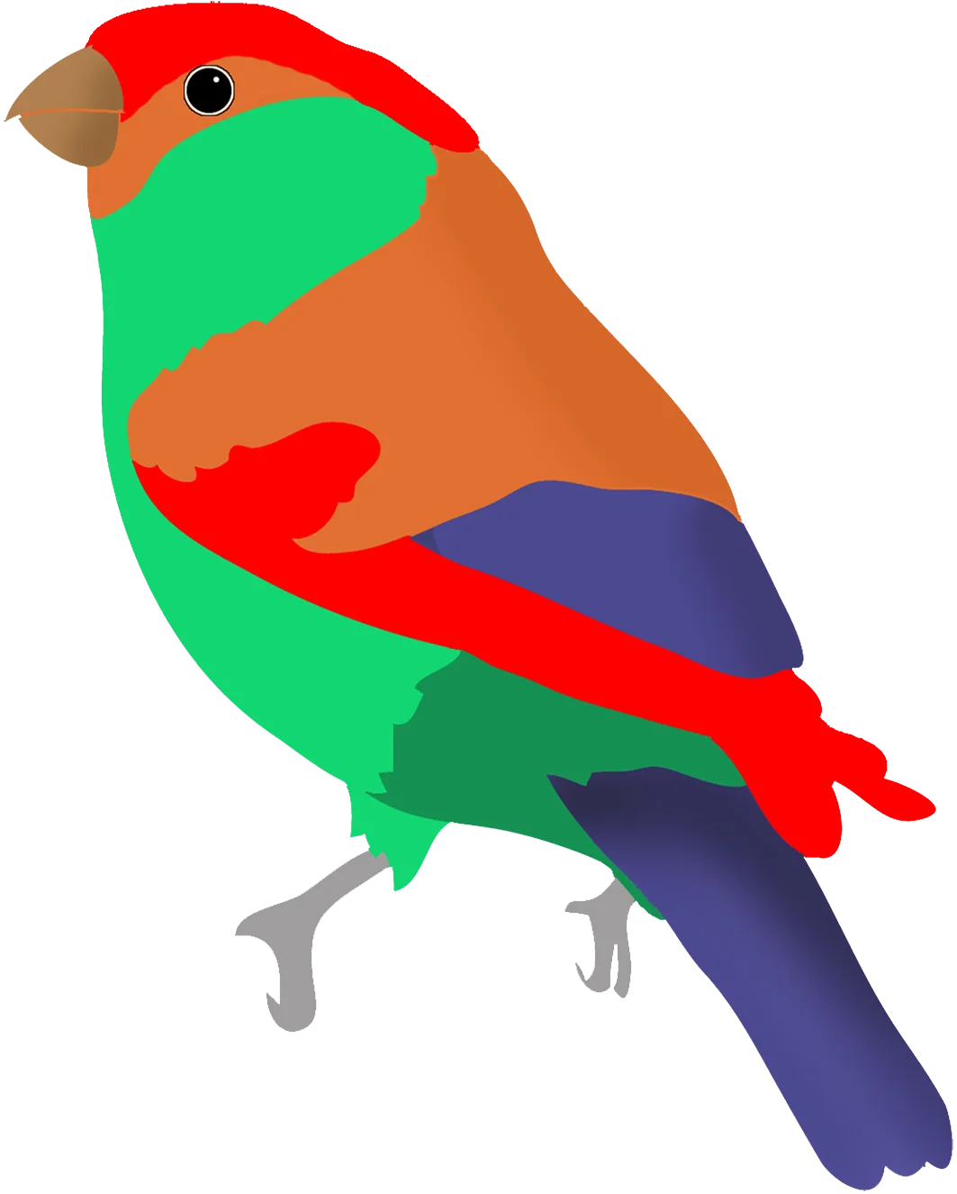 Colorful Geometric Bird Clipart Illustration with Bold Artistic Design